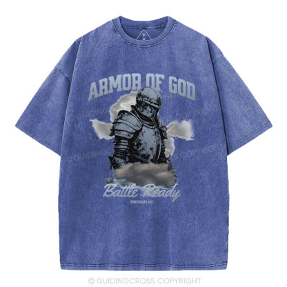 Armor Of God Christian Washed T-Shirt