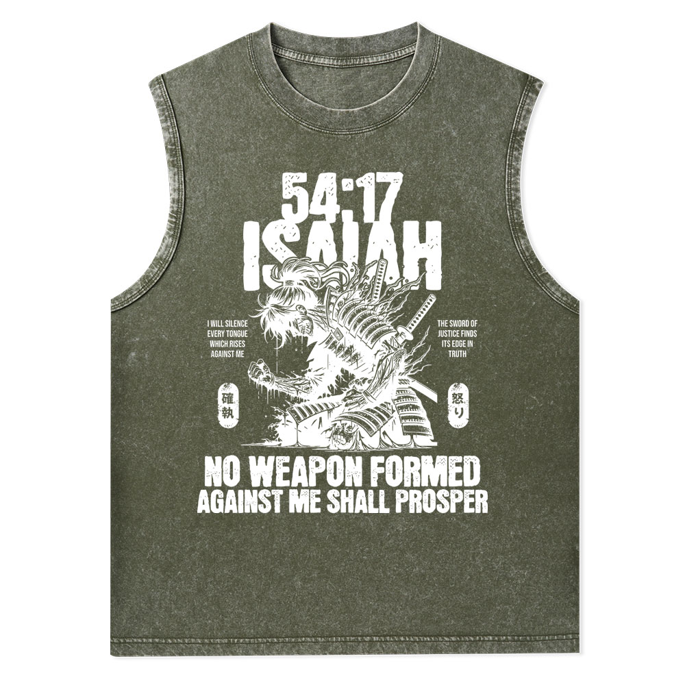 No Weapon Formed Against Me Shall Prosper Christian Washed Tank Top