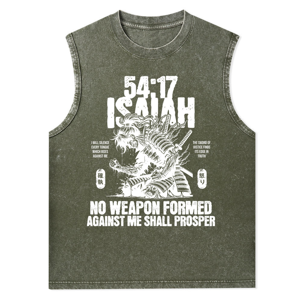 No Weapon Formed Against Me Shall Prosper Christian Washed Tank Top