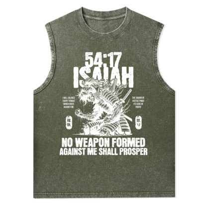 No Weapon Formed Against Me Shall Prosper Christian Washed Tank Top
