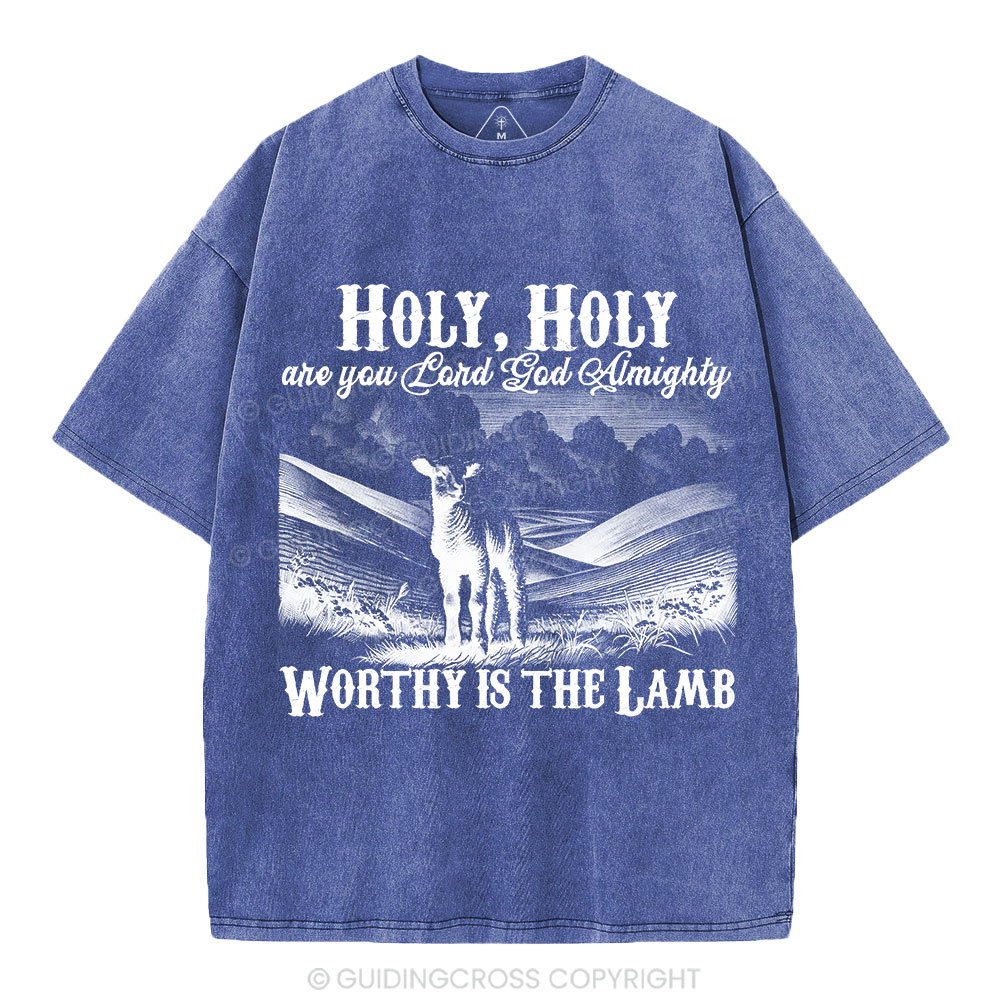 Worthy Is The Lamb Christian Washed T-Shirt