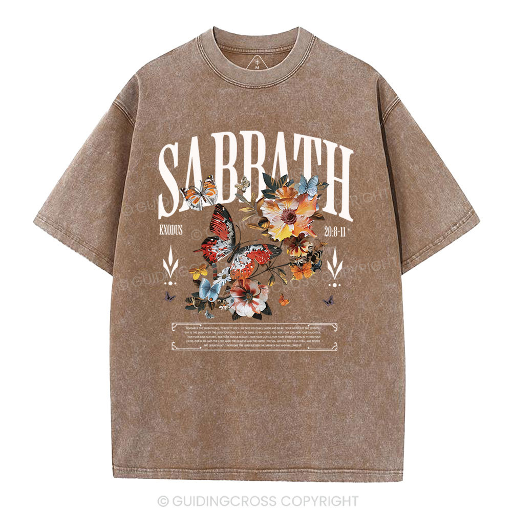 Sabbath Shalom Christian Washed T-Shirt