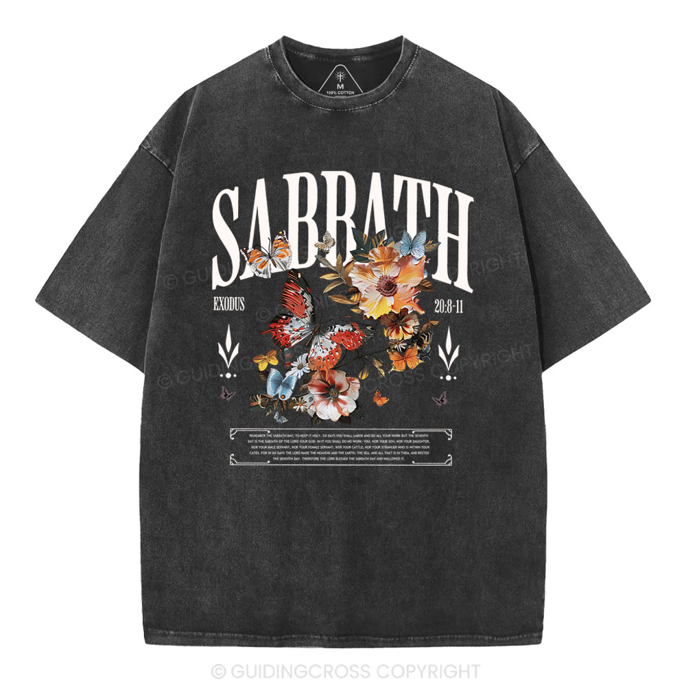 Sabbath Shalom Christian Washed T-Shirt