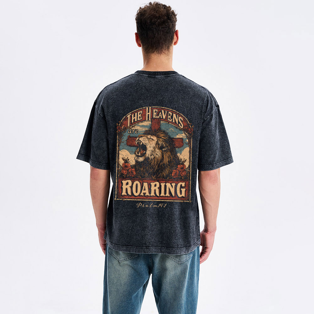The Heavens Are Roaring Christian Washed T-Shirt