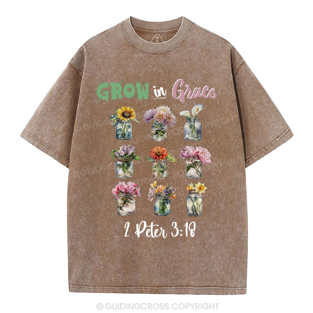 Grow In Grace Christian Washed T-Shirt