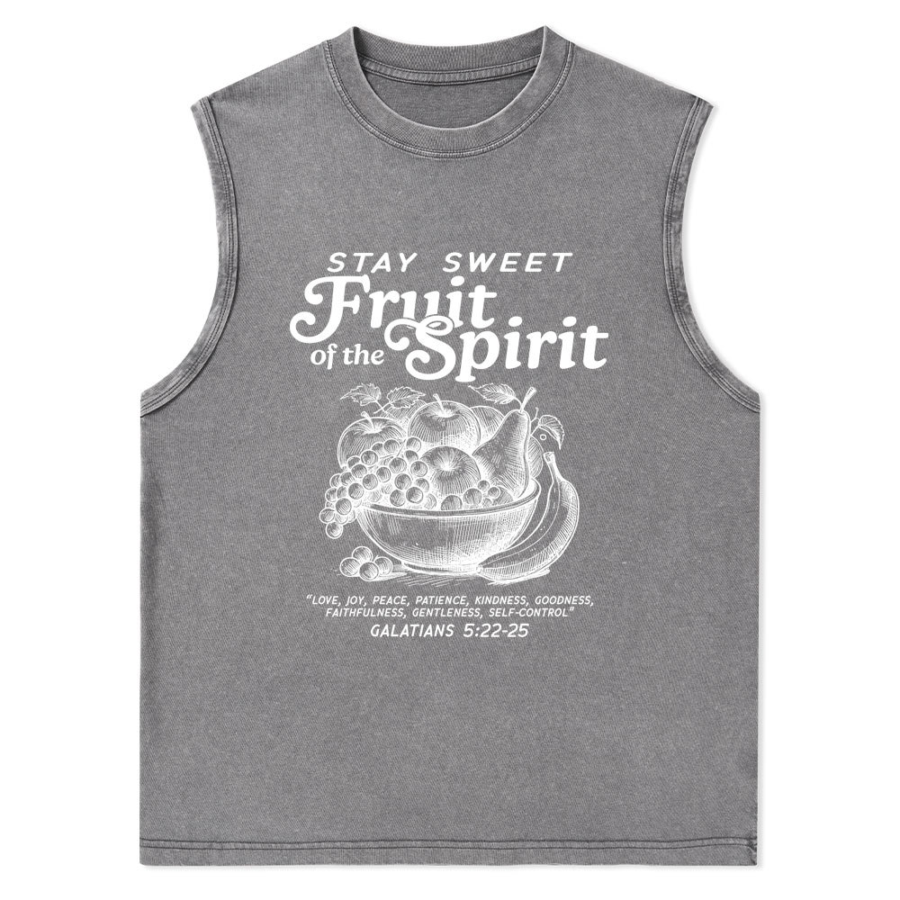 Stay Sweet Fruit Of The Spirit Christian Washed Tank Top