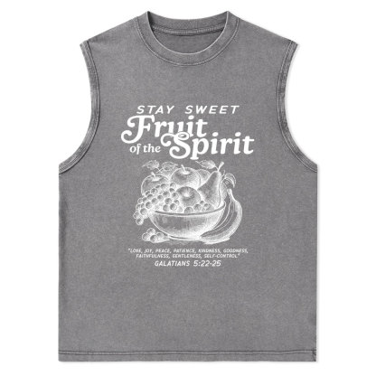 Stay Sweet Fruit Of The Spirit Christian Washed Tank Top