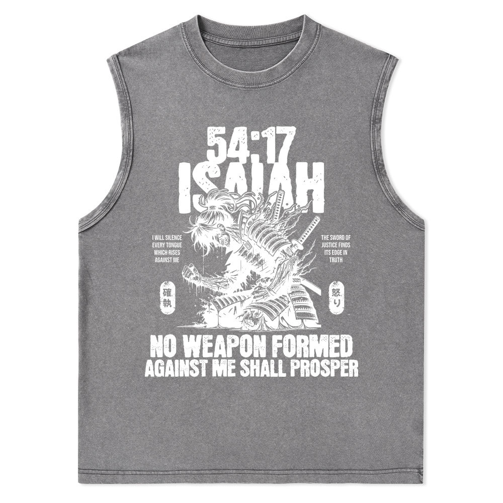 No Weapon Formed Against Me Shall Prosper Christian Washed Tank Top