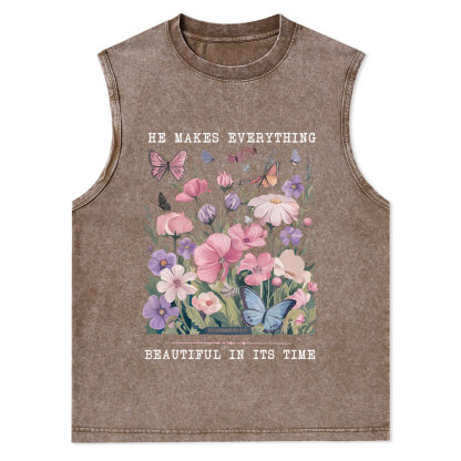 He Makes Everything Beautiful In Its Time Christian Washed Tank Top