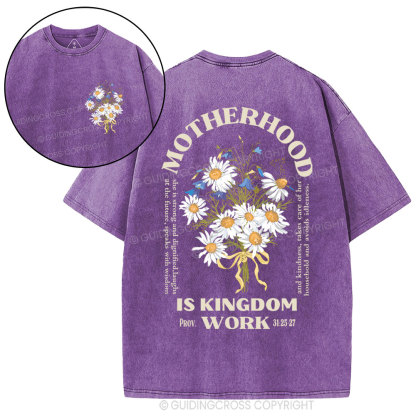 Motherhood Is Kingdom Christian Washed T-Shirt
