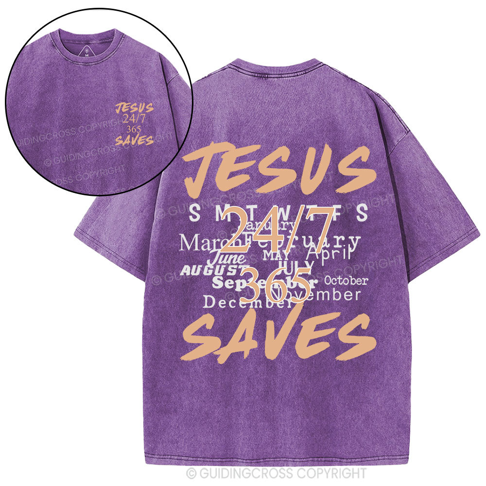 Jesus Saves Christian Washed T-Shirt