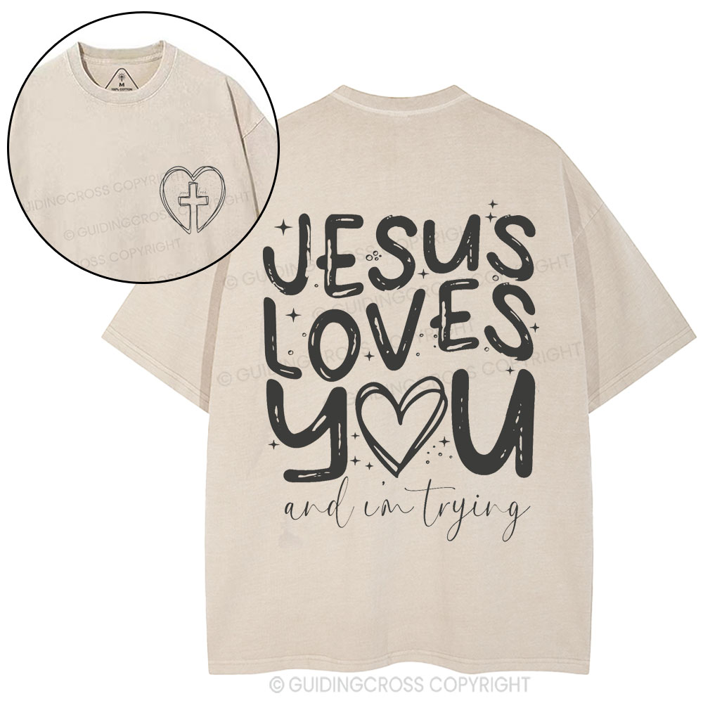 Jesus Love You Christian Washed T-Shirt
