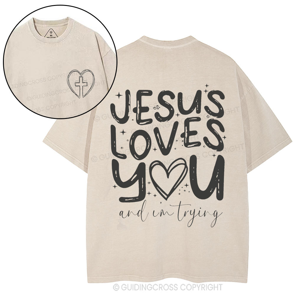 Jesus Love You Christian Washed T-Shirt