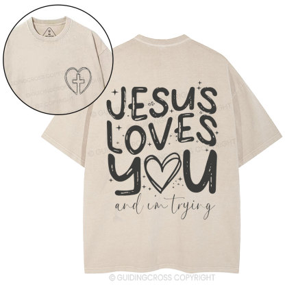 Jesus Love You Christian Washed T-Shirt