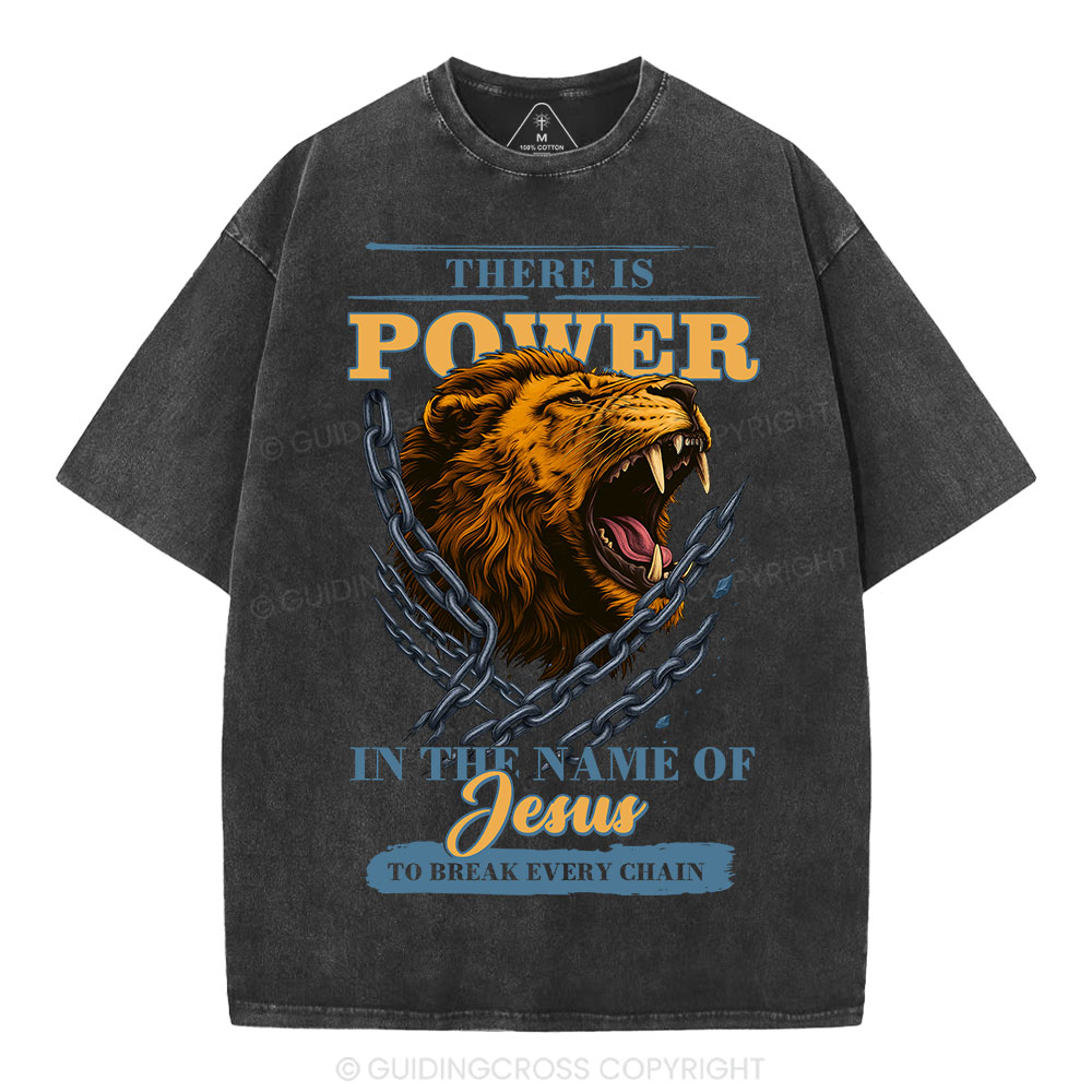 There-Is-Power-In-The-Name-Of-Jesus-Christian-Washed-T-Shirt
