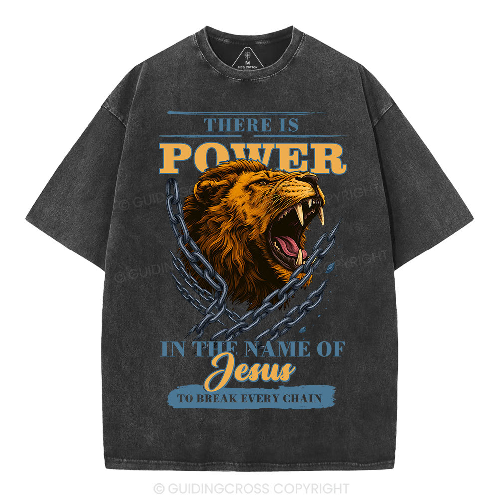 There-Is-Power-In-The-Name-Of-Jesus-Christian-Washed-T-Shirt