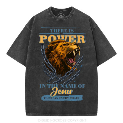 There-Is-Power-In-The-Name-Of-Jesus-Christian-Washed-T-Shirt