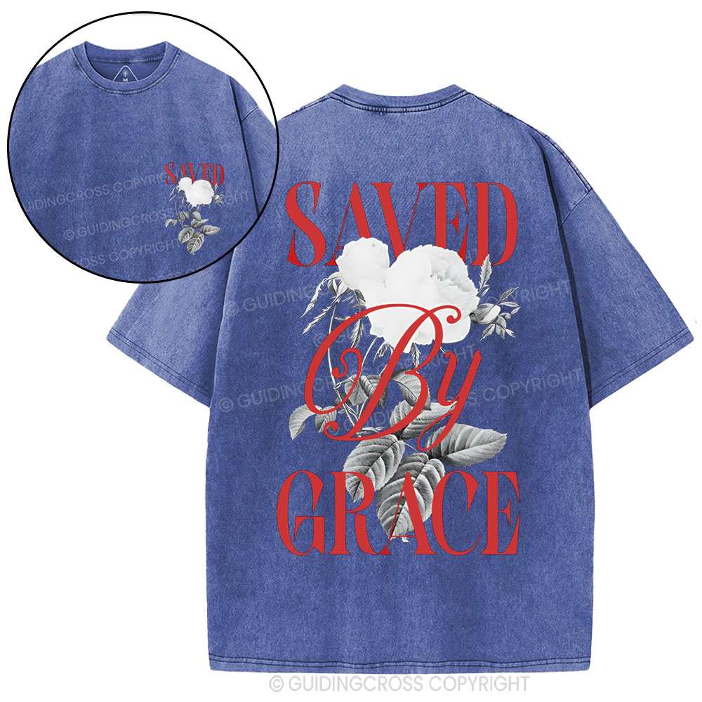 Saved By Grace Christian Washed T-Shirt