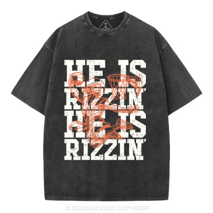He Is Rizzin Christian Washed T-Shirt