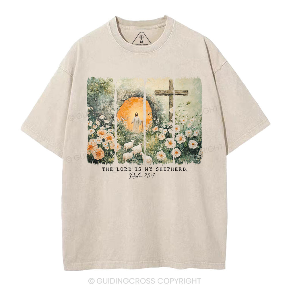 The Lord Is My Sheperd Christian Washed T-Shirt