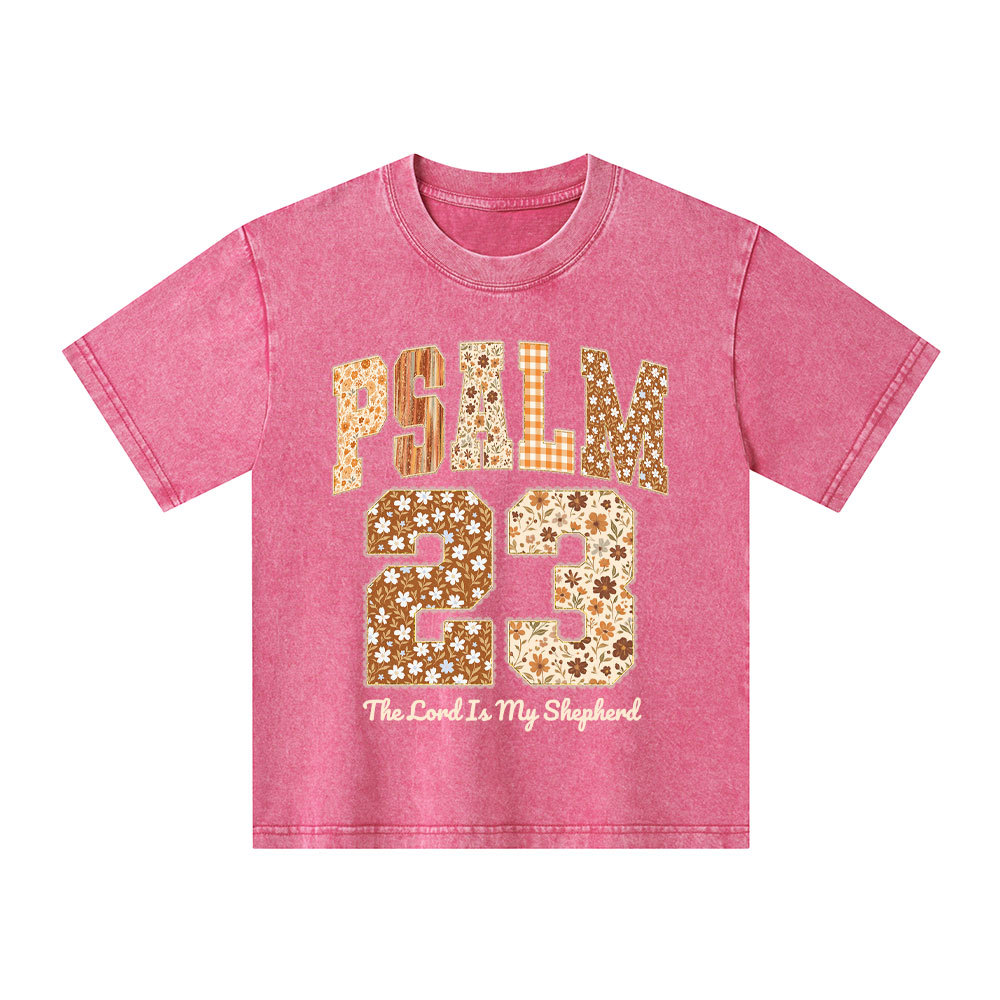 Psalm 23 Christian Kid Washed T-Shirt
