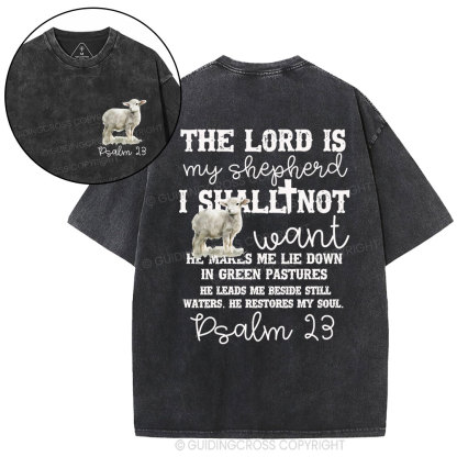 The Lord Is My Shepherd Christian Washed T-Shirt