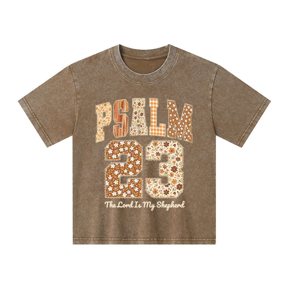 Psalm 23 Christian Kid Washed T-Shirt