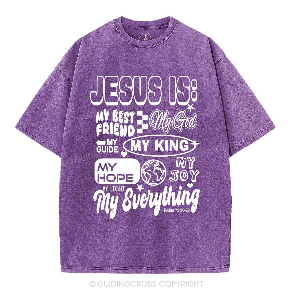 Jesus Is My Best Friend Christian Washed T-Shirt