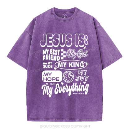 Jesus Is My Best Friend Christian Washed T-Shirt