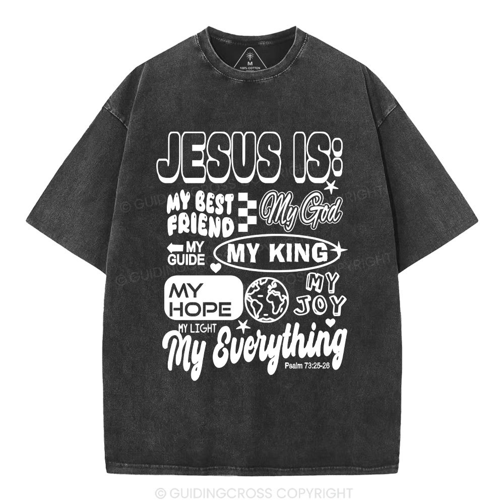 Jesus Is My Best Friend Christian Washed T-Shirt