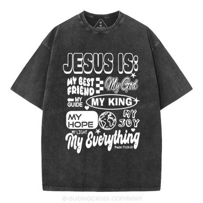 Jesus Is My Best Friend Christian Washed T-Shirt