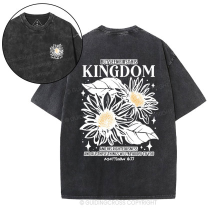 But Seek First His Kingdom Christian Washed T-Shirt