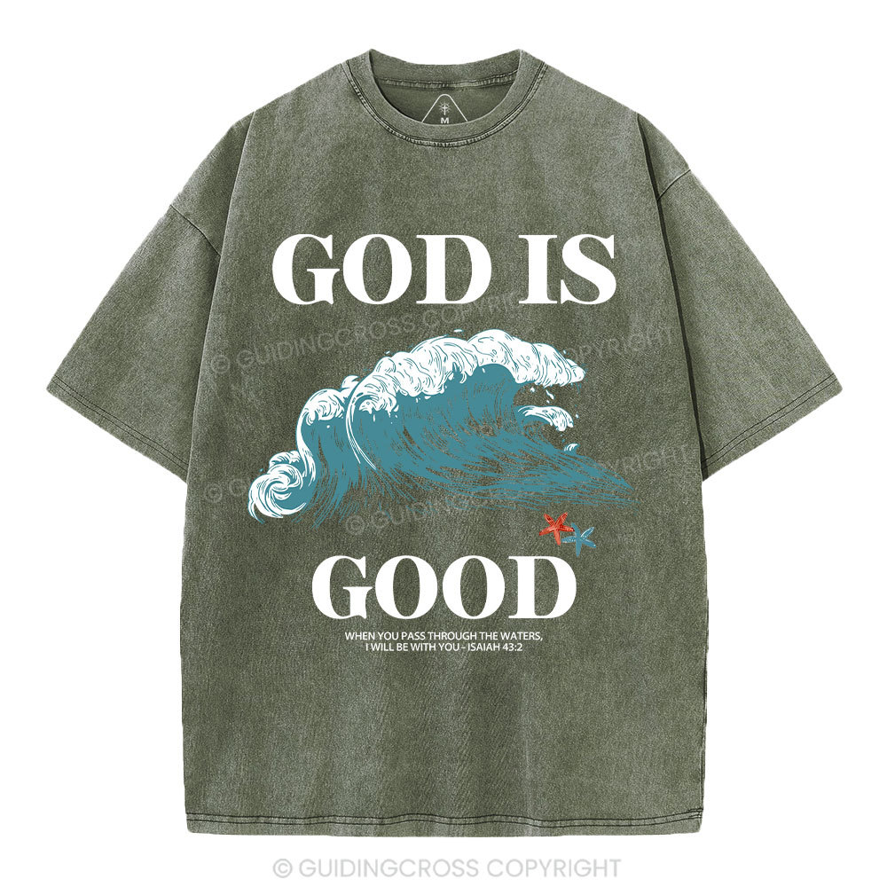 God Is Good Christian Washed T-Shirt
