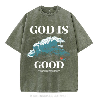 God Is Good Christian Washed T-Shirt