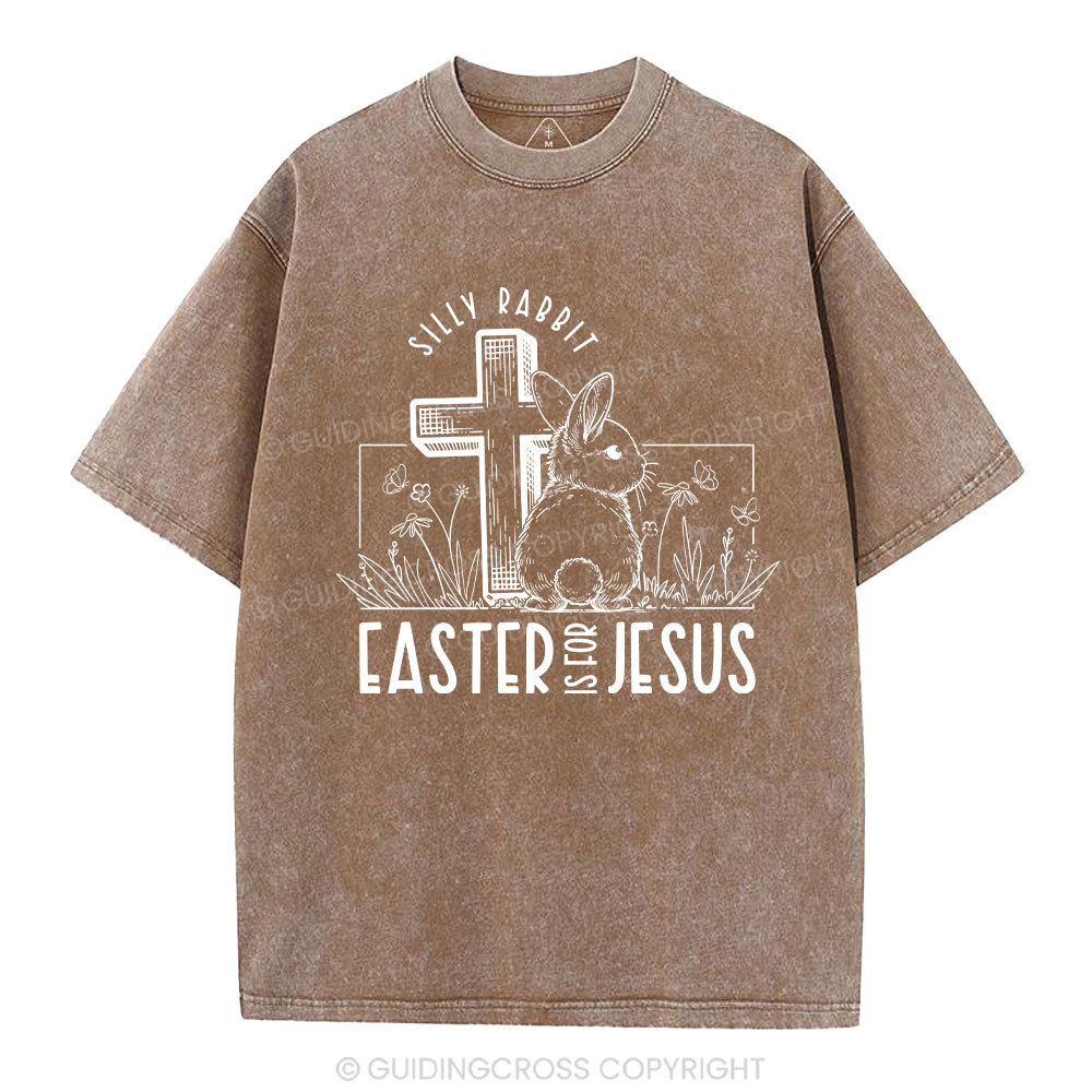 Silly Rabbit Easter Is For Jesus Christian Washed T-Shirt