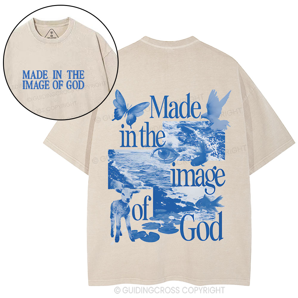 Made In The Image Of God Christian Washed T-Shirt