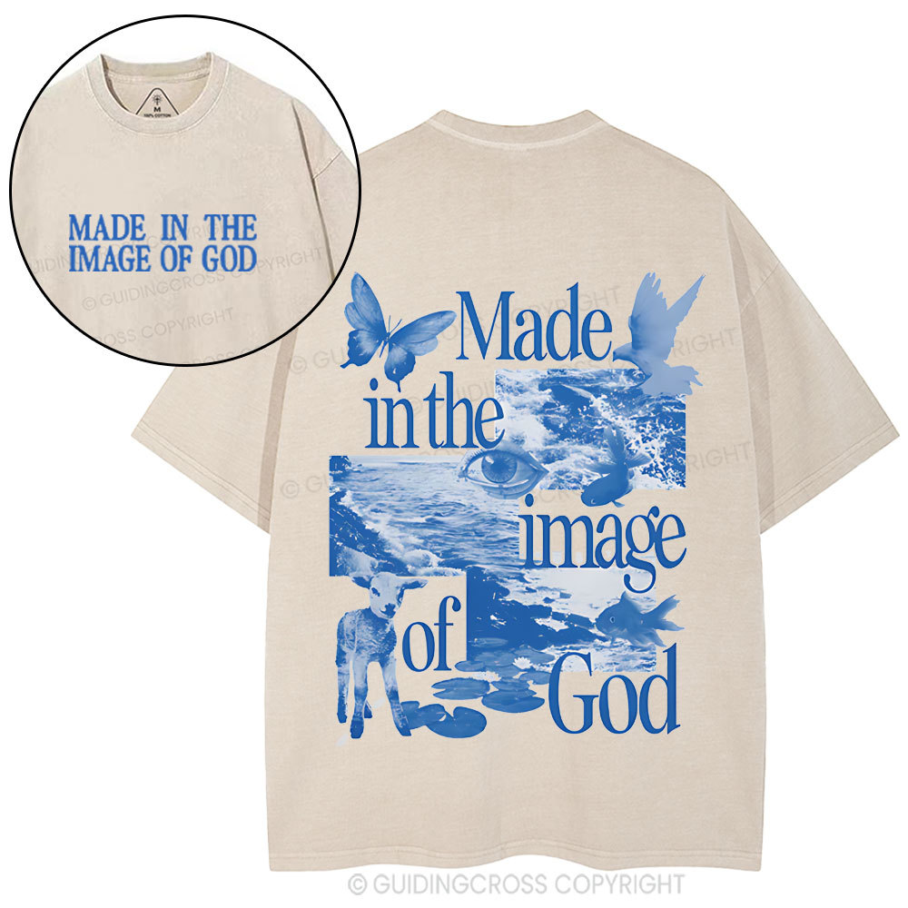 Made In The Image Of God Christian Washed T-Shirt
