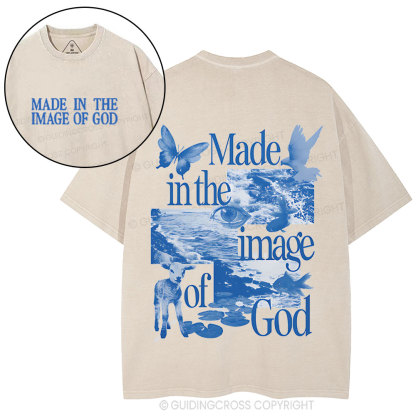 Made In The Image Of God Christian Washed T-Shirt