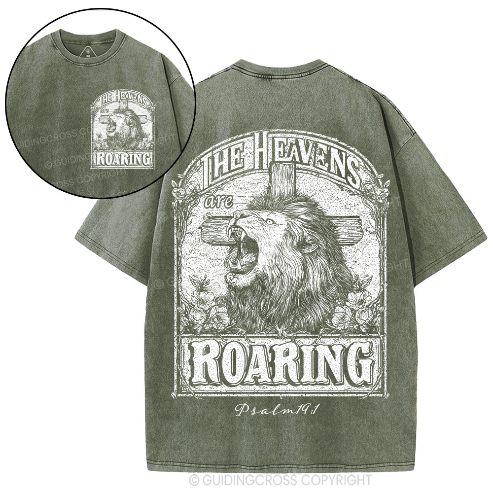 The Heavens Are Roaring Christian Washed T-Shirt