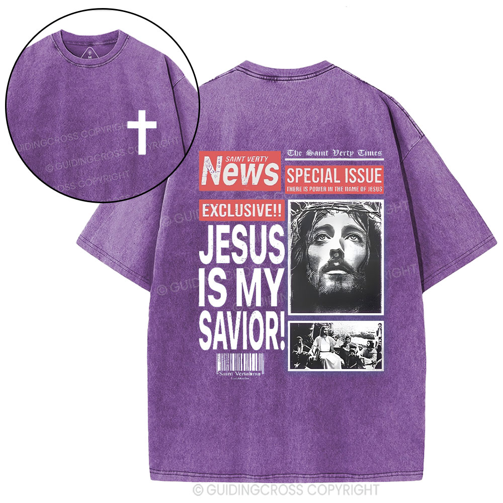 Jesus Is My Savior Christian Washed T-Shirt