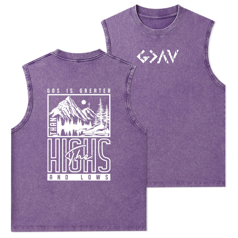 God Is Greater Christian Washed Tank Top