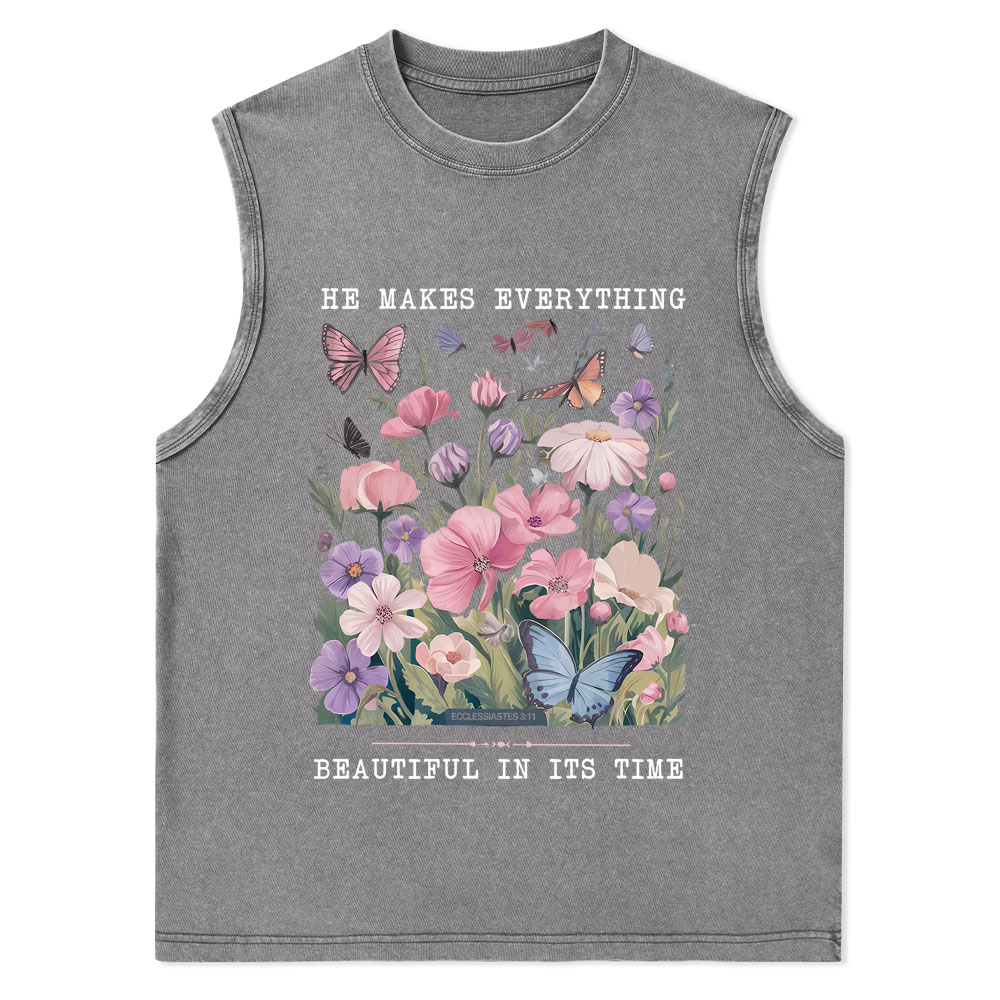 He Makes Everything Beautiful In Its Time Christian Washed Tank Top