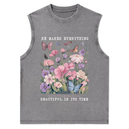 He Makes Everything Beautiful In Its Time Christian Washed Tank Top