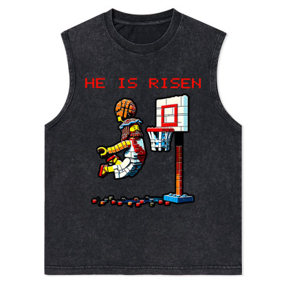 He Is Risen Christian Washed Tank Top