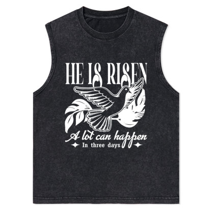 He Is Risen Christian Washed Tank Top