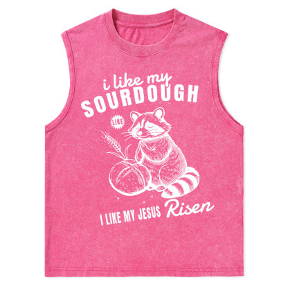 I Like My Jesus Risen Christian Washed Tank Top