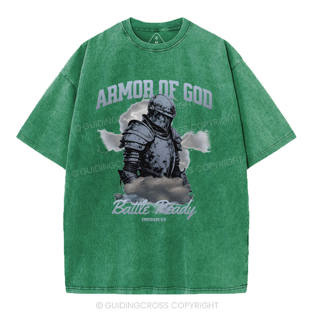 Armor Of God Christian Washed T-Shirt Sale - GuidingCross