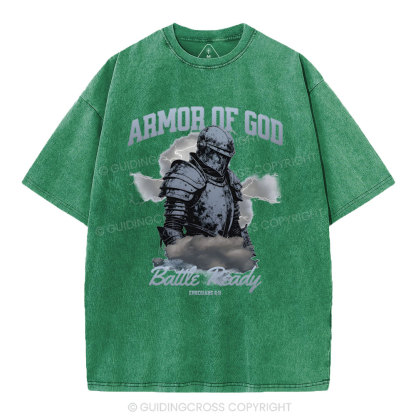 Armor Of God Christian Washed T-Shirt