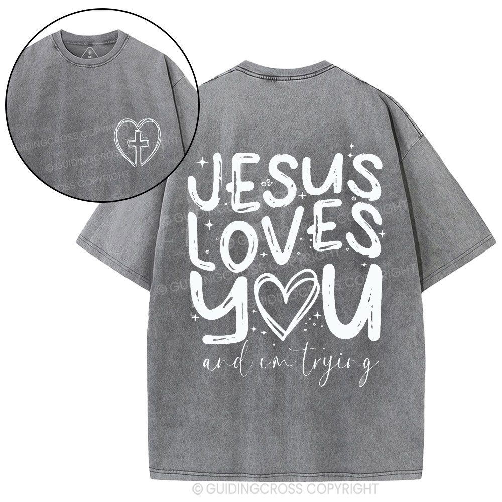 Jesus Love You Christian Washed T-Shirt