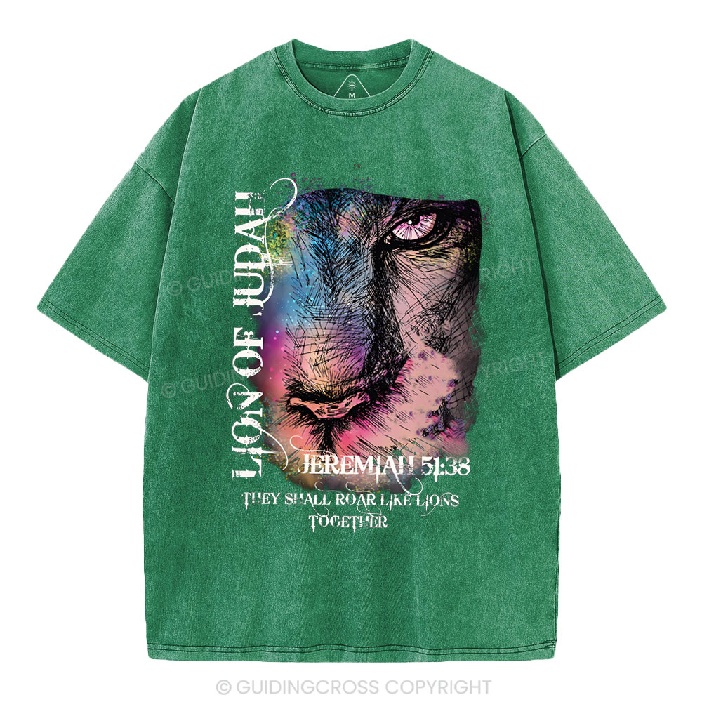 Lion Of Judah Christian Washed T-Shirt